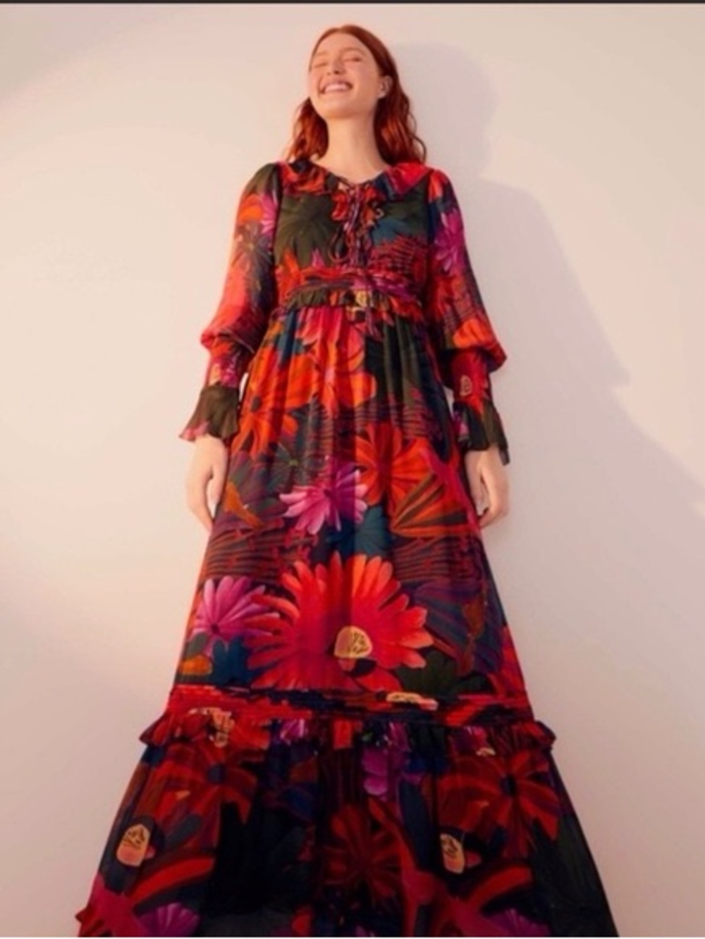 FARM Rio Bird Flowers Tiered Maxi Dress - Picture 3 of 4